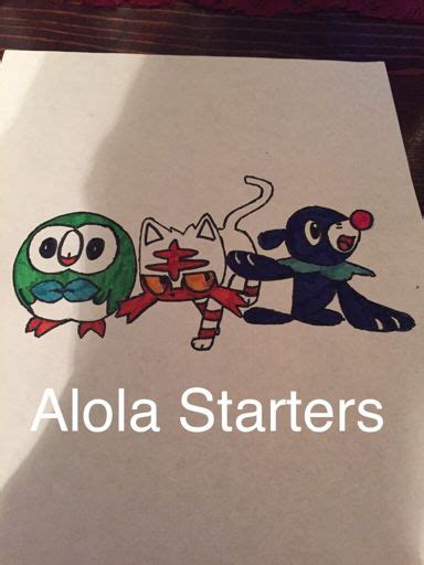 I drew the alola starters | Pokémon Amino