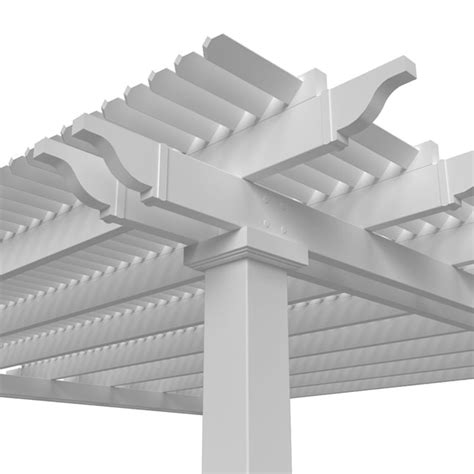 Modern Pergola Kits 16-ft W x 16-ft L x 10-ft H White Vinyl Freestanding Pergola with Canopy in ...