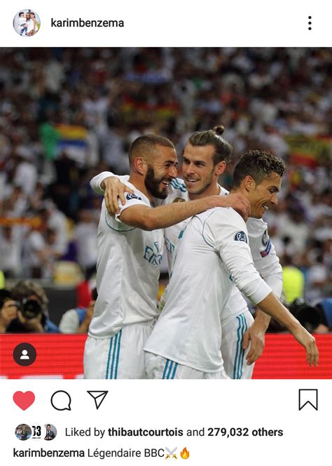 Karim Benzema on Instagram - Legendary BBC⚔️🔥 : r/realmadrid