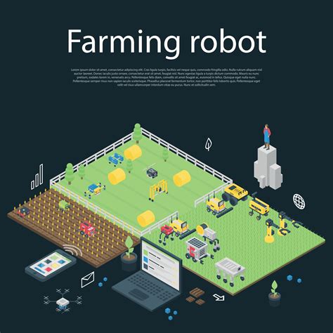 Garden farming robot concept banner, isometric style 8887442 Vector Art at Vecteezy