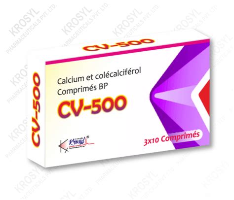 Calcium and Colecalciferol Tablets - CV 500 - Krosyl Pharmaceuticals Pvt. Ltd.