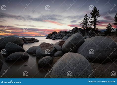 Lake Tahoe Sunset stock photo. Image of background, beautiful - 108801176