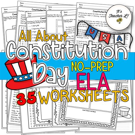 Constitution Day No-Prep ELA Worksheets | Made By Teachers