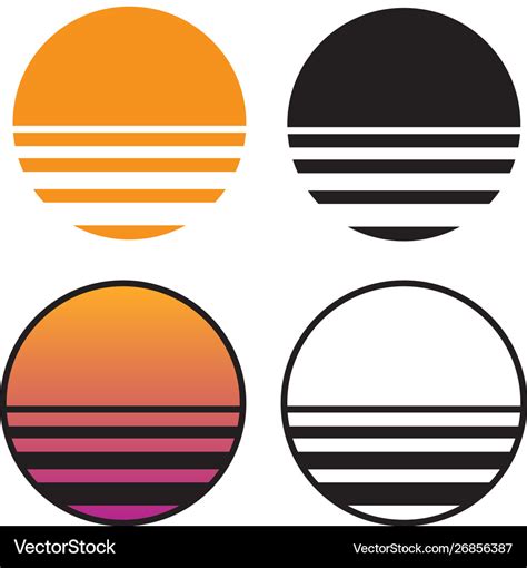 Classic retro sun sunset Royalty Free Vector Image