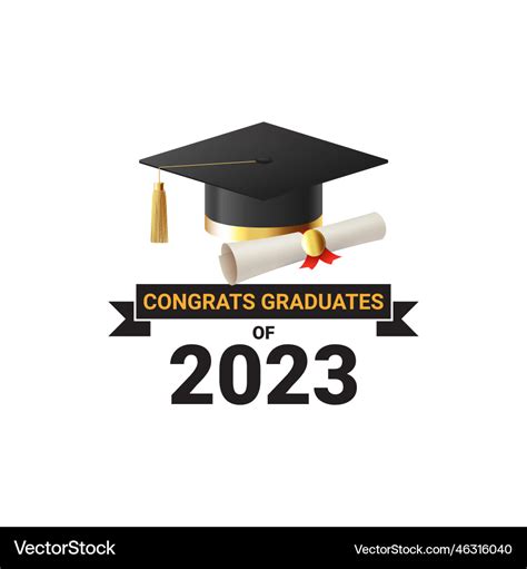 Label template for graduation 2023 Royalty Free Vector Image