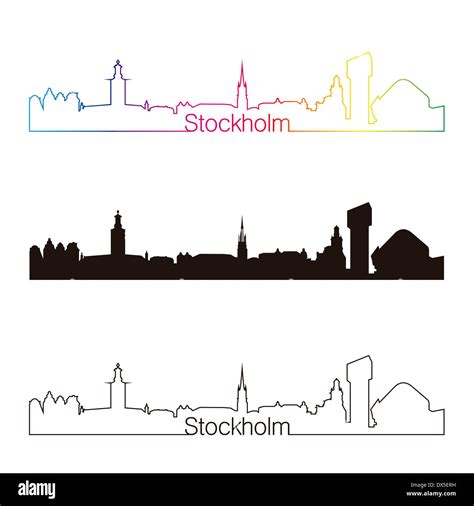 Stockholm skyline linear style Stock Photo - Alamy