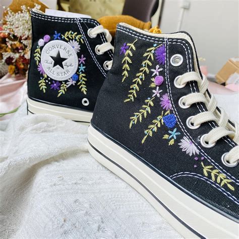 Converse cosmic hand embroidery shoes converse moon hand embroidery ...