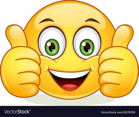 Emoticon showing thumb up. Vector illustration isolated on white background. Download a Free ...