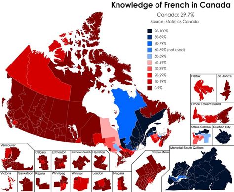 Knowledge of French in Canada #Maps #InterestingMaps #Interesting ...