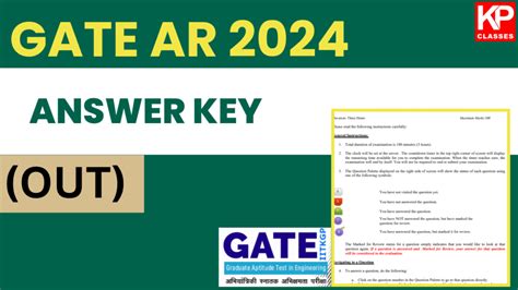 GATE Architecture Answer Key 2024 (Available) | Download PDF - KP CLASSES - GATE Architecture ...