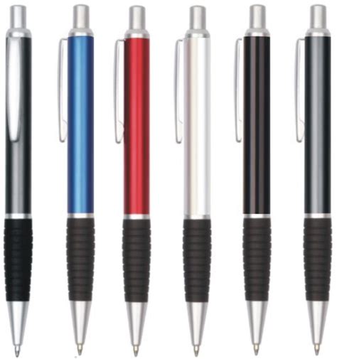 Promotional Metal Rubber Grip Pens - Solid Black Rubber Grip - Bongo