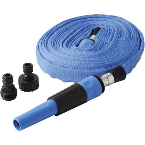 30 foot / 9 metres Roll Flat Food Grade Hose with Tap Connectors - Caravan Stuff 4 U