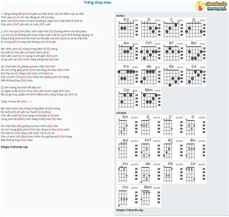 Chord: Trăng thay màu - Nhạc Ngoại - tab, song lyric, sheet, guitar, ukulele | chords.vip