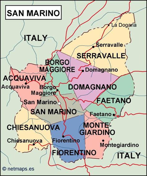 san marino political map | Digital Maps. Netmaps UK Vector Eps & Wall Maps