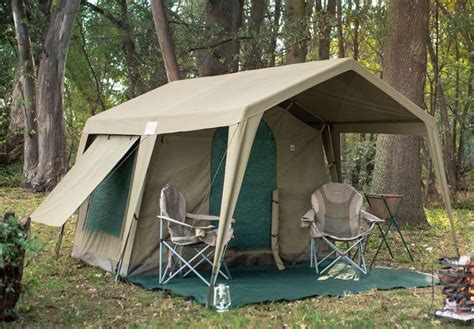 Bushtec Adventure Delta Zulu Combo Canvas 4 Person Chalet Tent with Gazebo | Family Camp Tents