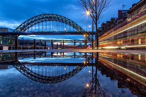 Newcastle Photos | Tyne Bridge Reflections at Night Newcastle photos ...