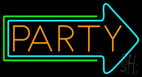 Party With Arrow LED Neon Sign - Party Neon Signs - Everything Neon