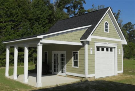 detached garage plans with living quarters | Building a shed, Shed with porch, Pool houses