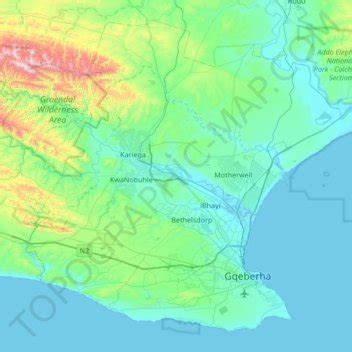 Nelson Mandela Bay Metropolitan Municipality topographic map, elevation, terrain