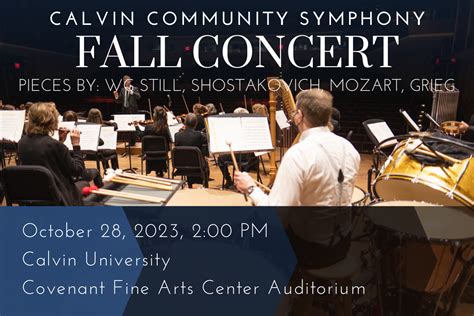 Upcoming concert dates and details — Calvin Community Symphony