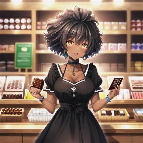 Cute anime girl eating chocolate by Lacouture on DeviantArt