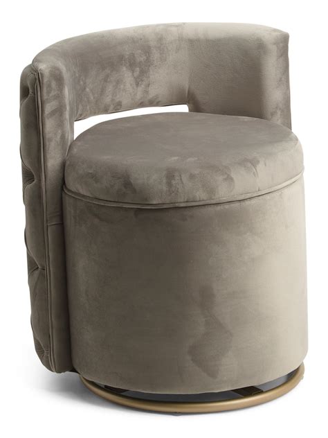 TAINOKI Rue Back Tufted Swivel Storage Vanity Stool $79.99 | Vanity stool, Storage stool, Stool