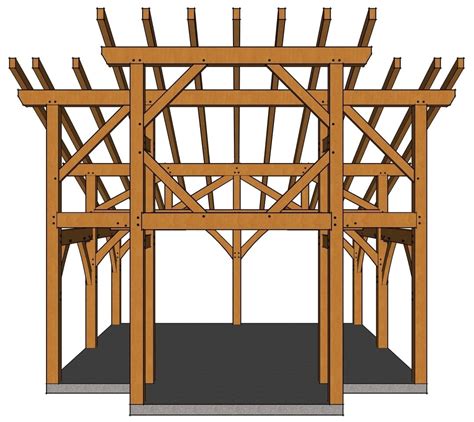 20x20 Timber Frame Lean-To Shed Plan - Timber Frame HQ