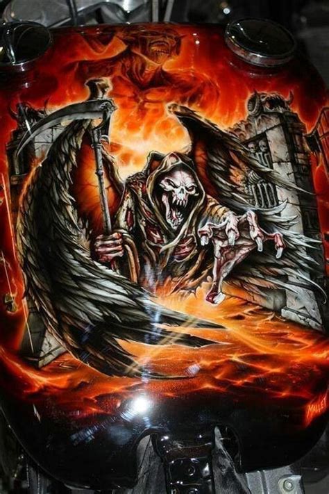 Grim reaper Motorcycle Paint Jobs, Motorcycle Art, Air Brush Painting ...