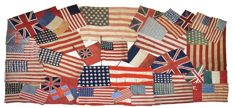 MASSIVE COLLECTION OF WORLD WAR II LIBERATION FLAGS. | Poulin's Antiques and Auctions, Inc.