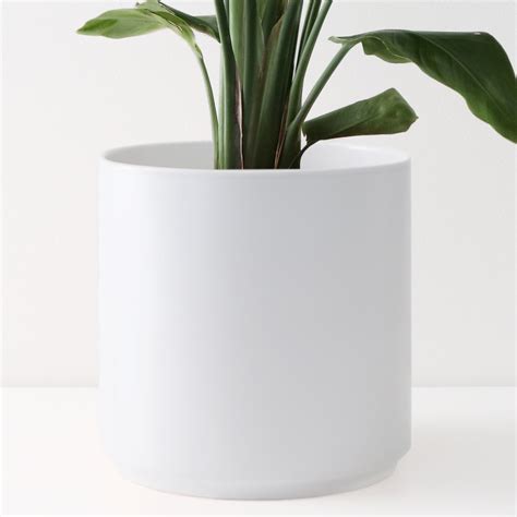 Peach & Pebble 15 inch Modern Ceramic Planter, Matte White - Walmart.com - Walmart.com