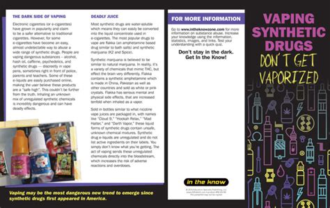 Vaping Synthetic Drugs Pamphlet | Prevention Resources