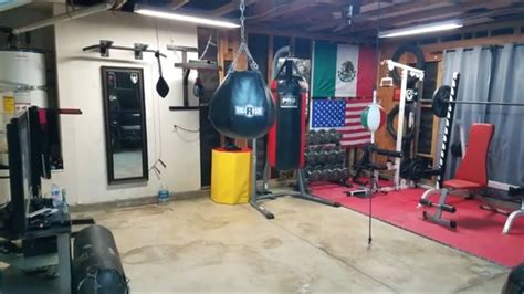 My home boxing gym/weight room - YouTube