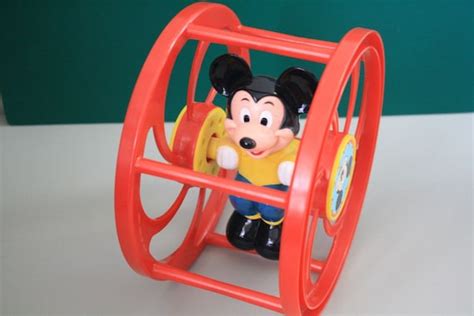 Vintage Mickey Mouse Spinning Wheel Toy by KKsCandlesLLC on Etsy