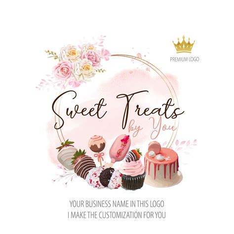 Sweet Treats Logo Design Custom Logo Strawberry Dipped - Etsy