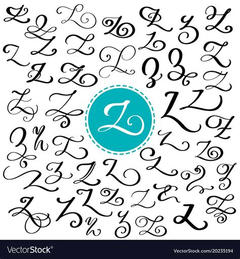 Hand drawn vector calligraphy letter Z. Script font. Isolated letters written w… | Lettering ...