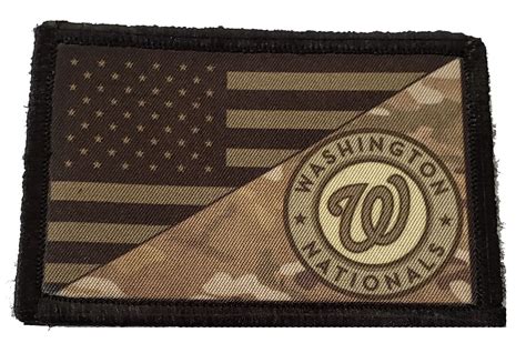 Subdued Washington Nationals USA Flag Morale Patch | Custom Velcro Morale Patches