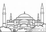 Hagia Sophia Elevation Sketch Coloring Page sketch template