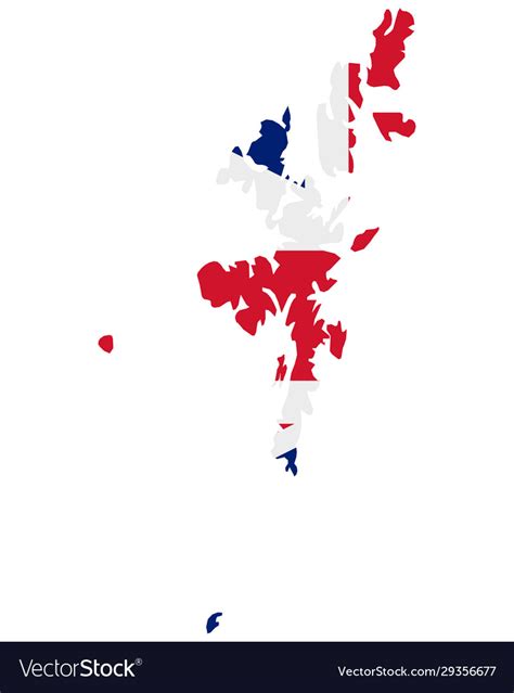 Flag in map shetland islands Royalty Free Vector Image