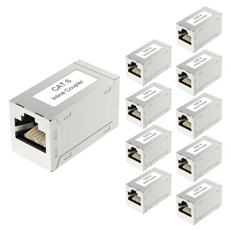 VCELINK RJ45 Cat6 Coupler Shielded 10-Pack, Ethernet Cable Extender ...