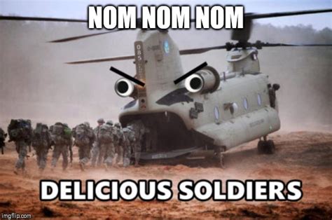 Image tagged in helicopter,eating,soldiers - Imgflip