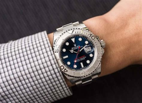 ROLEX YACHT MASTER BLUE WATCH SILVER BELT | Watches Prime