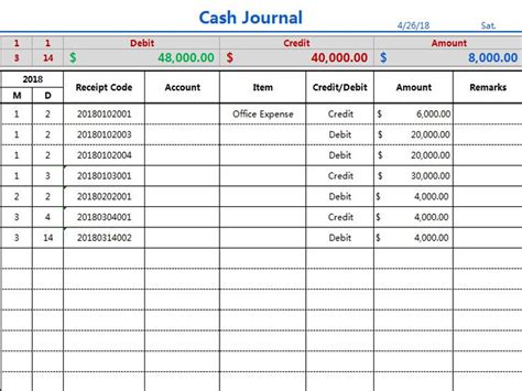 EXCEL of Cash Journal.xlsx | WPS Free Templates