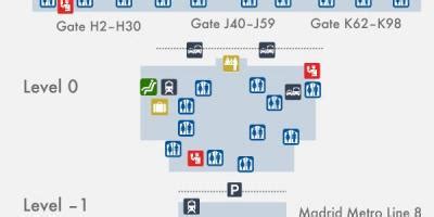 Madrid airport map terminal 4 - Madrid terminal 4 map (Spain)