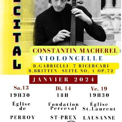 Récital Constantin Macherel-violoncelle seul, Eglise de Gimel, Place de ...