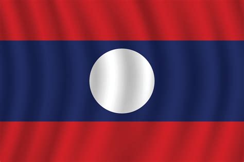 Flat Illustration of Laos national flag. Laos flag design. Laos wave ...