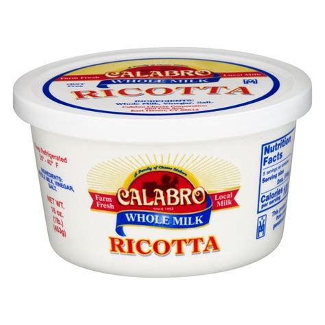 Calabro Ricotta Cheese Whole Milk (16 oz) - Instacart