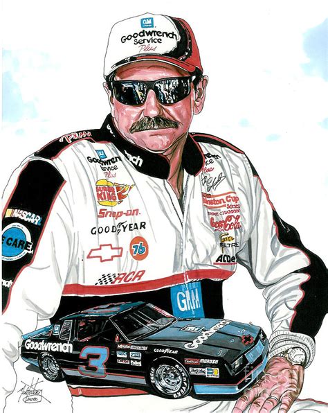 Dale Earnhardt Drawing by Neal Portnoy