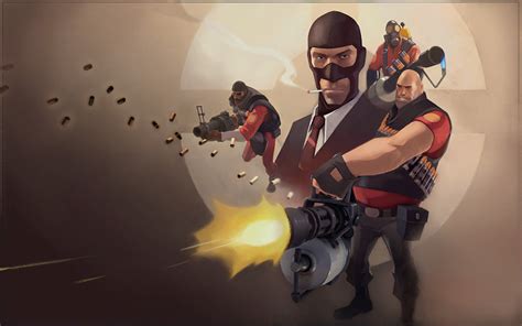 Team Fortress 2 HD Wallpaper: Heavy, Pyro, Soldier, and Spy Unite