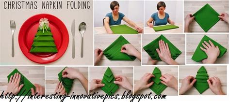 Simple Christmas tree napkin folding video tutorial