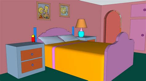 Simpsons House - Homer & Marge's bedroom & bathroom | 3D Warehouse